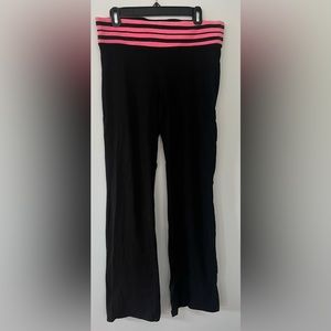 Large black and pink yoga pants